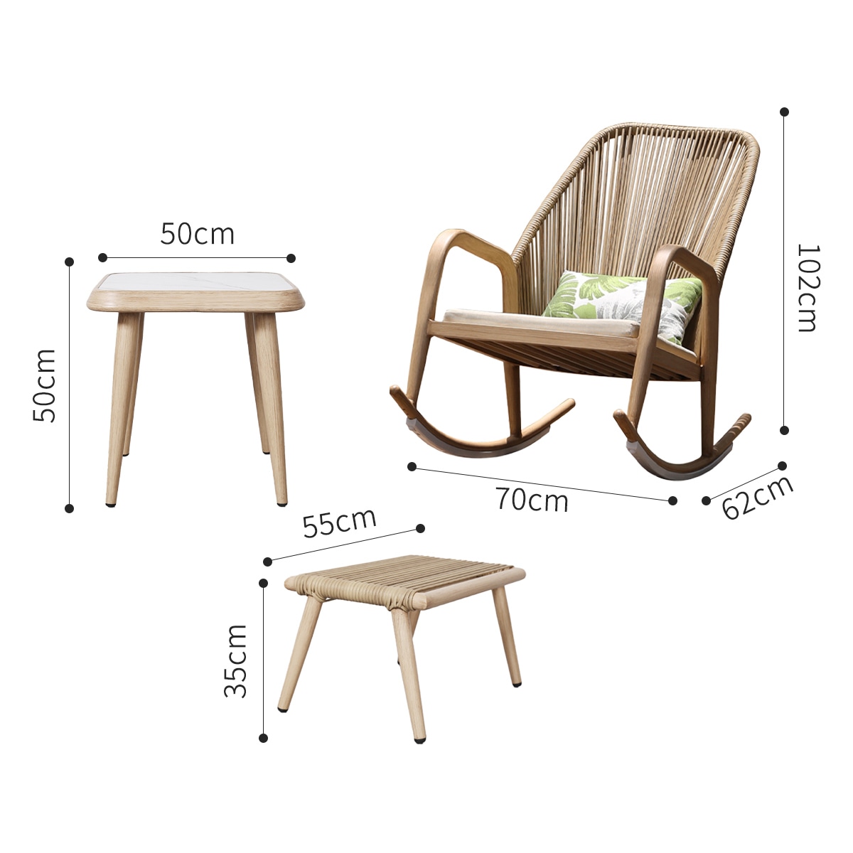 テーブルオットマンセット] VeroMan チェア 椅子 オットマン付き