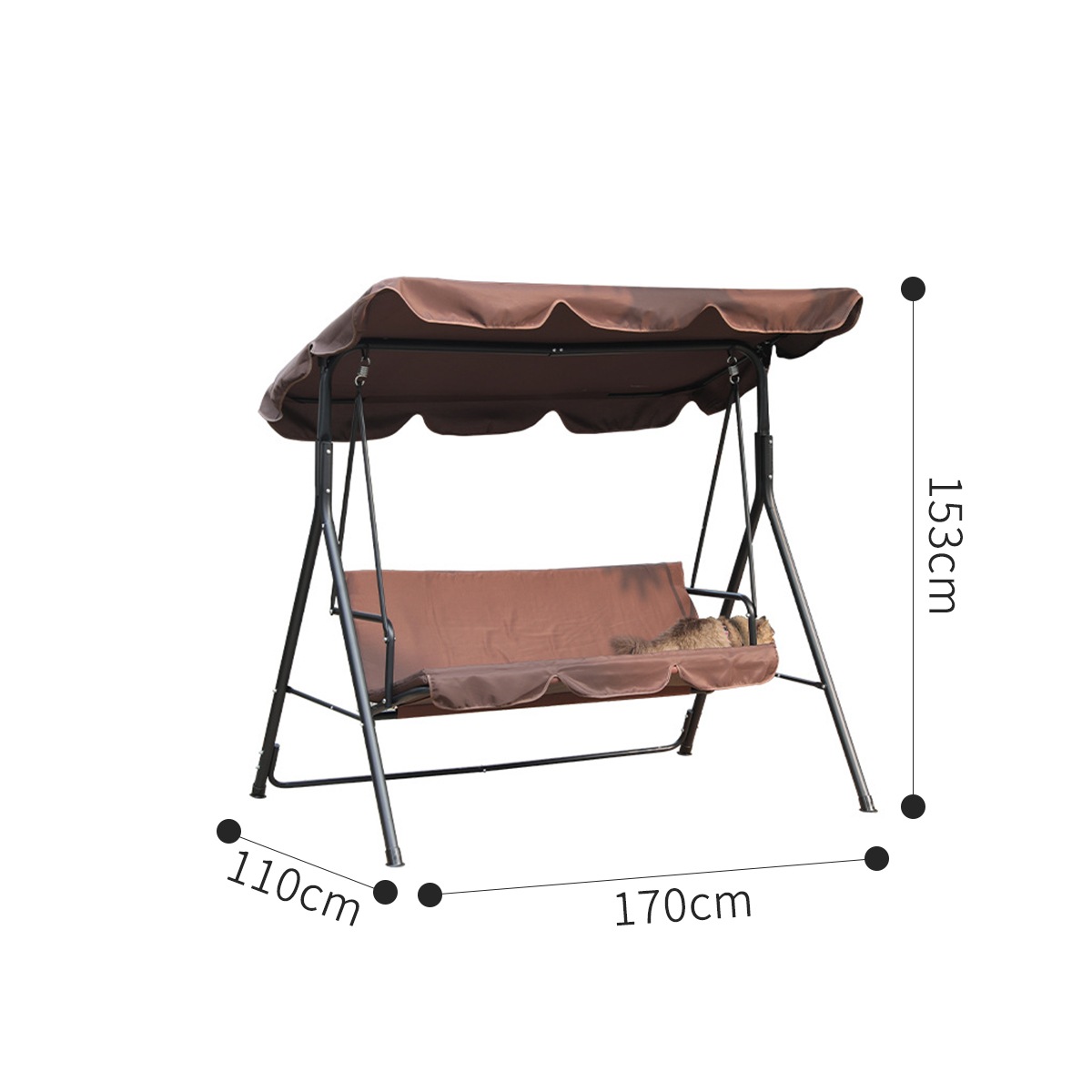 VeroMan スイングベンチ 二人掛け 屋根付ブランコ 家庭用ブランコ 日よ