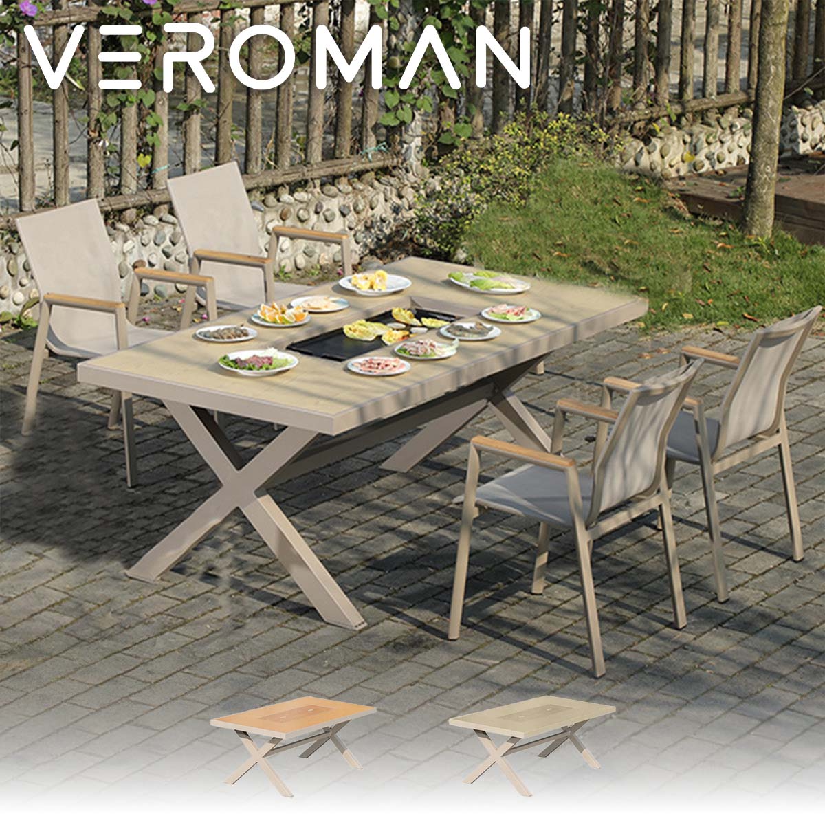150cm椅子4脚] VeroMan テーブルセット アウトドア用品 アウトドア