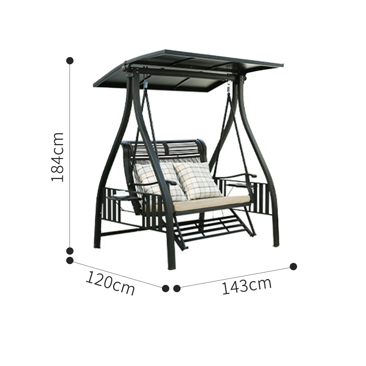 二人掛け] VeroMan スイングベンチ 二人掛け 屋根付ブランコ 家庭用