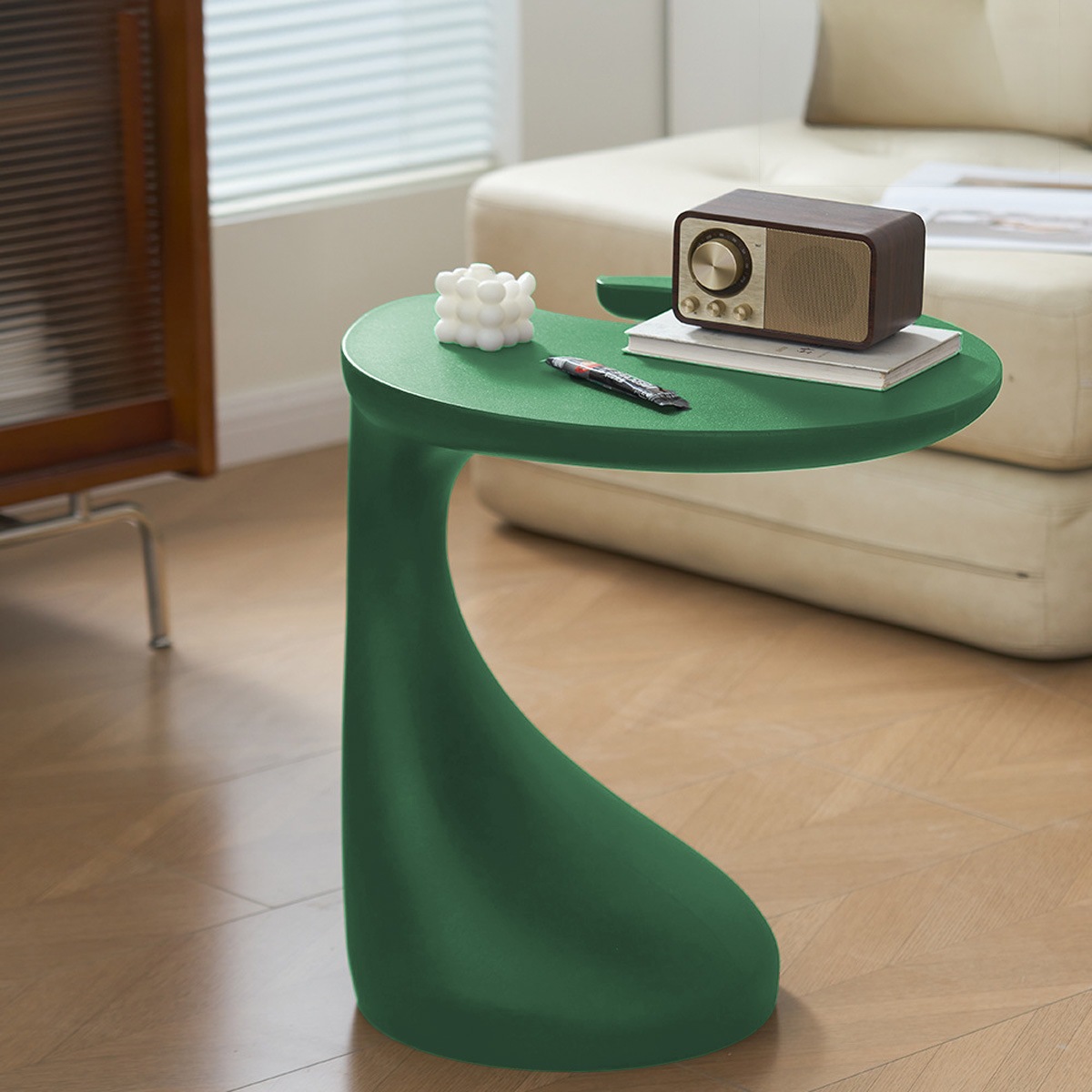 VeroMan コーヒーテーブル アヒル カーブ 丸い 円形 サイドテーブル