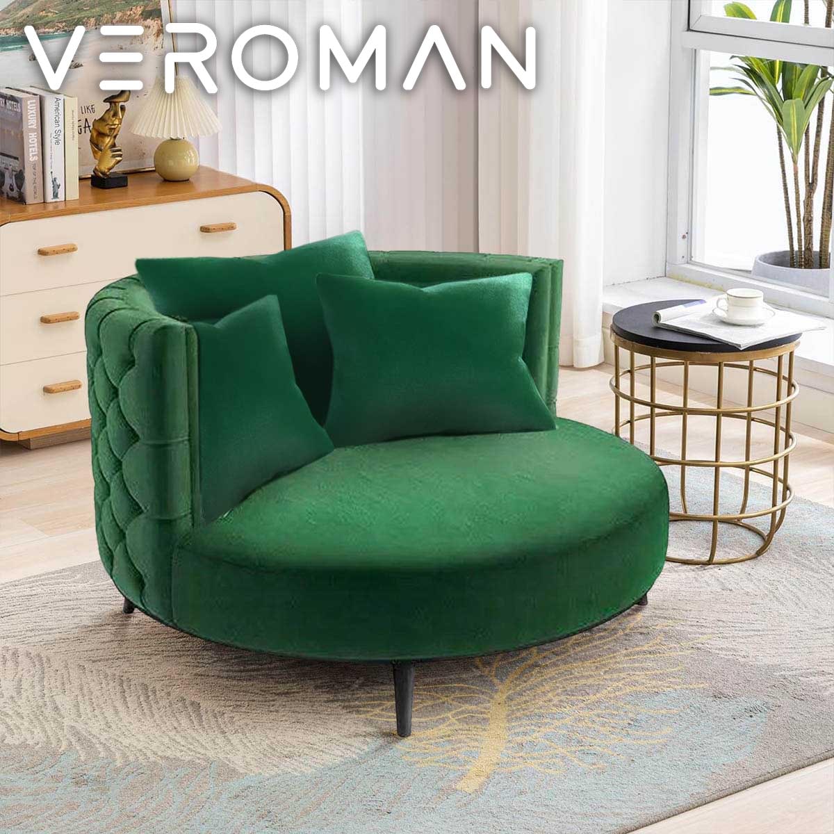 VeroMan ラウンドソファ カウチ ソファ クッション付き コーナー