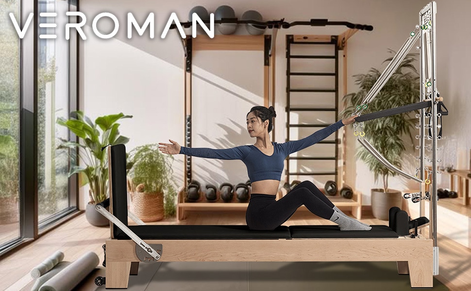 ピラティスリフォーマー（木製） オーク材]VeroMan ピラティスマシン リフォーマー 木製