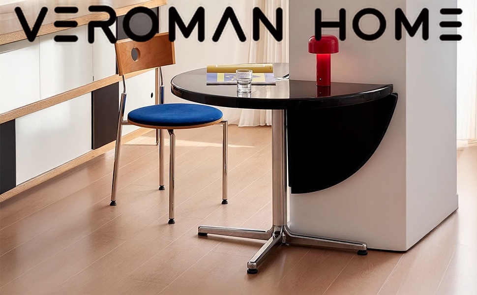 VeroMan テーブル 折りたたみ多機能ダイニングテーブル 半円形異型