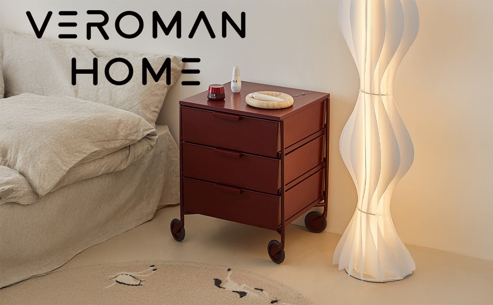 VeroMan 収納ワゴン キャスターワゴン 家庭用・寝室用 シンプルで洗練