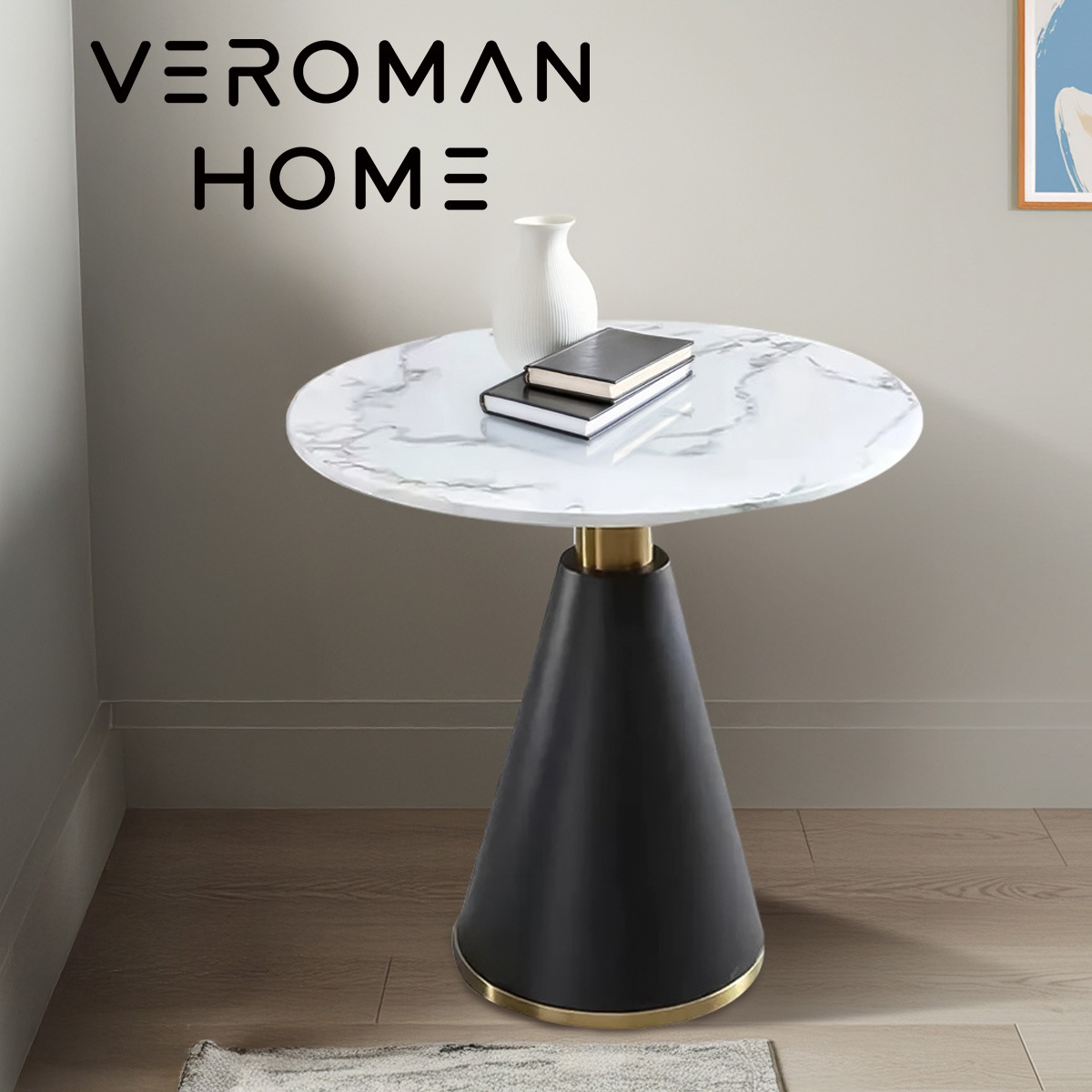 VeroMan モダンラウンドテーブル 円形テーブル シンプルデザイン