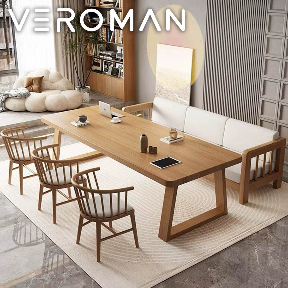 VeroMan 多用途テーブル モダンデザイン 学習机 ダイニングテーブル