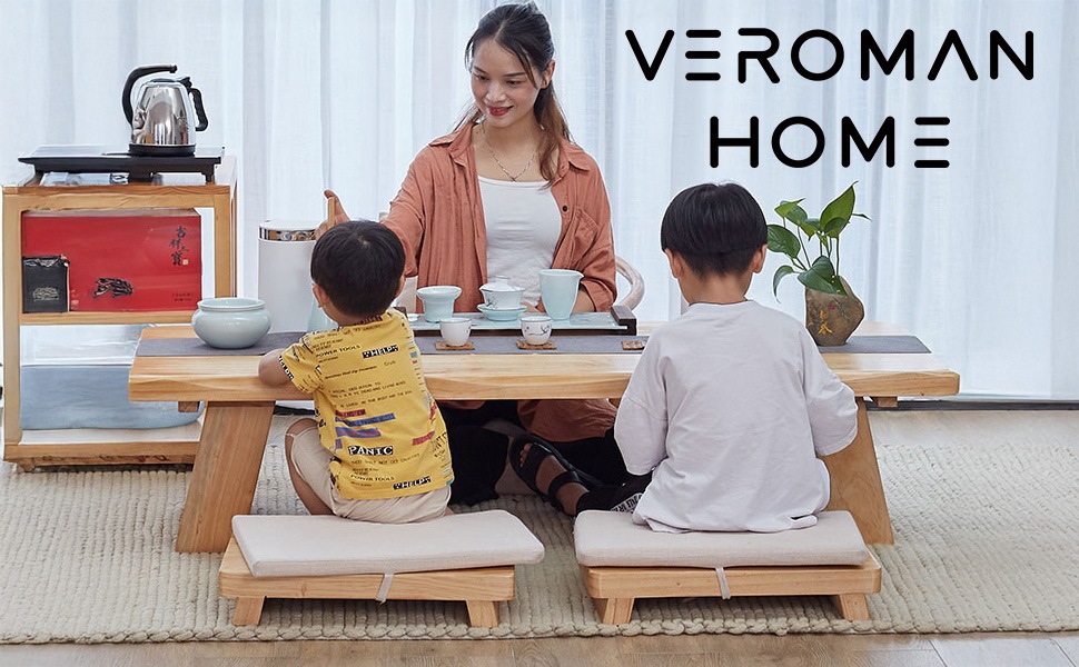 VeroMan ローテーブル タタミ風 座卓セット 茶室 ティーテーブル 檜風
