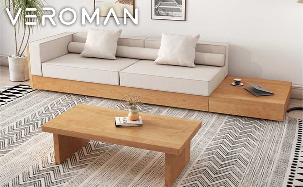 木製シンプルモダン　ローテーブル　￼2人掛け ベンチソファ　兼用　ウォールナット 木製シンプルモダン ローテーブル ￼2人掛け ベンチソファ 兼用