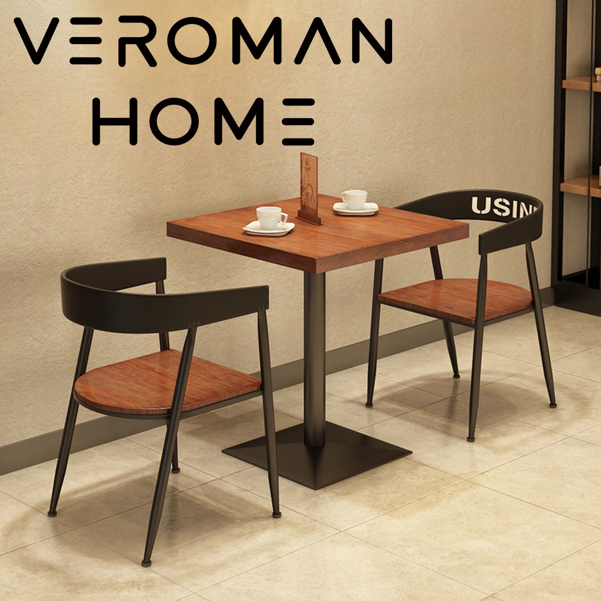 VeroMan 小型カフェテーブル シンプルな四角形デザイン 屋外対応 軽量