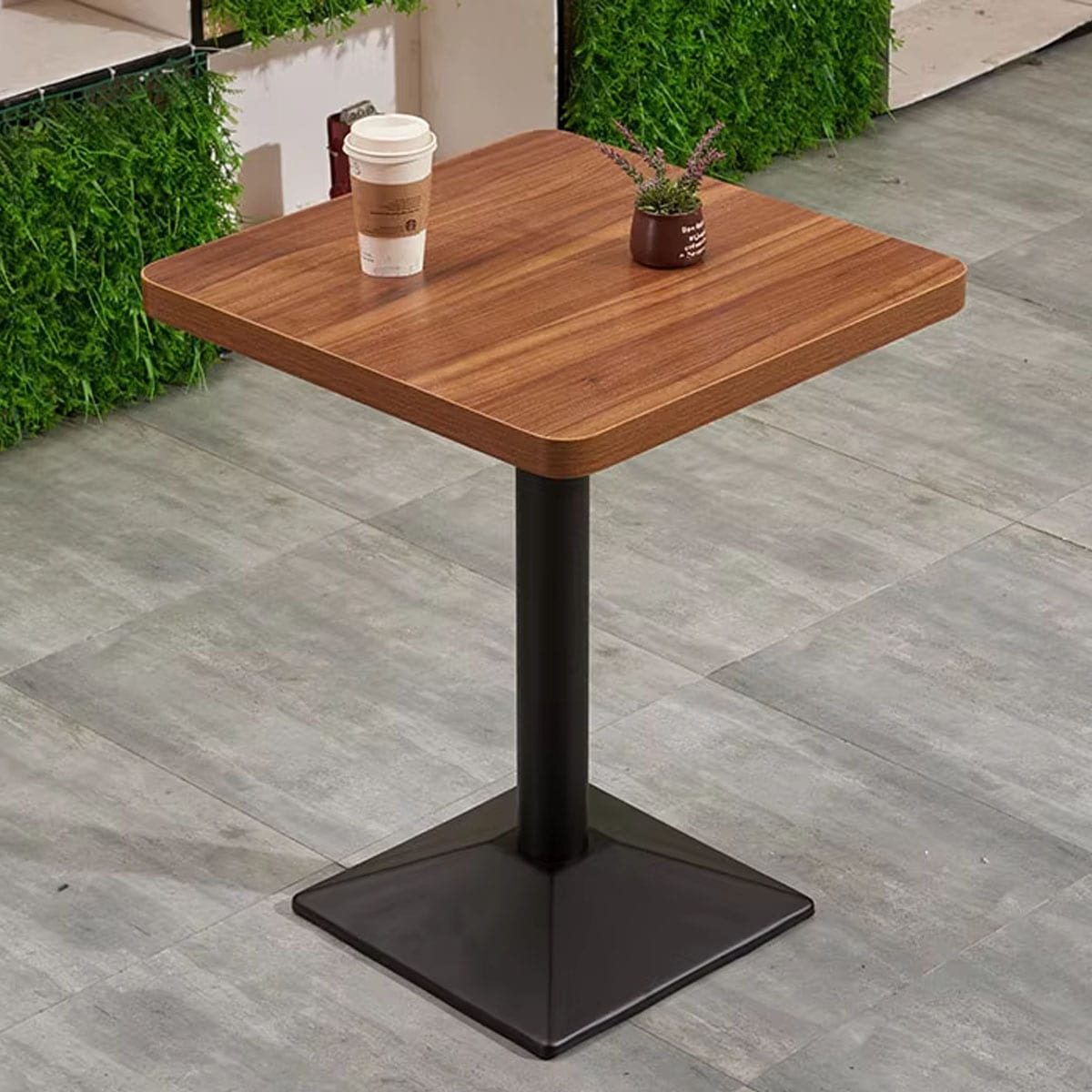 VeroMan 小型カフェテーブル シンプルな四角形デザイン 屋外対応 軽量