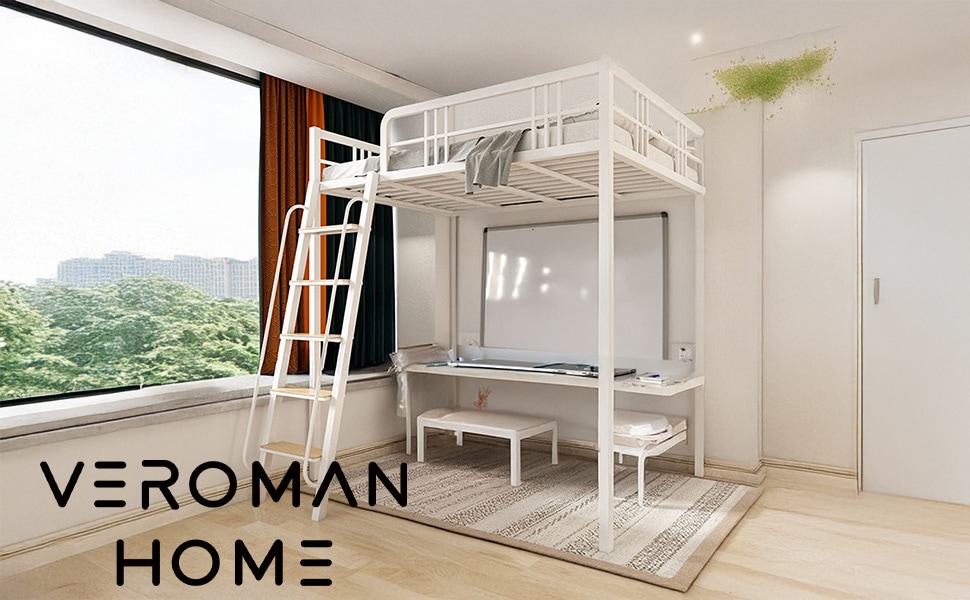 VeroMan 二段ベッド 鉄製ロフトベッド 子供用・学生用・寮向け 金属