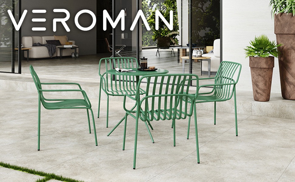 VeroMan チェア アウトドアチェア アイアンフレーム 防錆加工 カフェ風