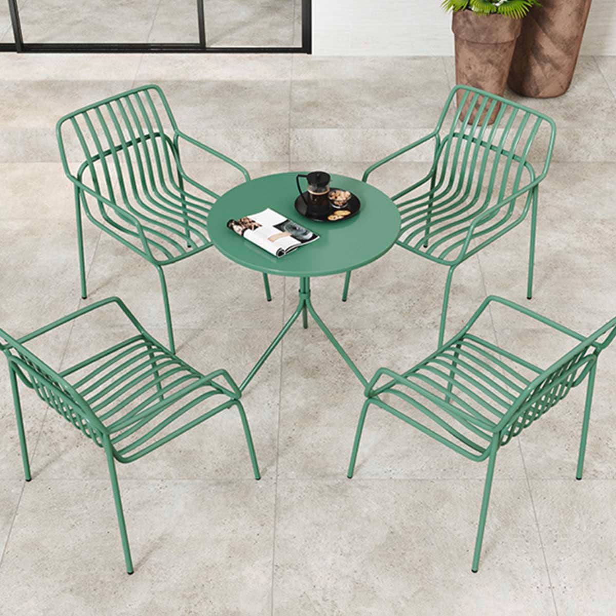 ✿ELM❀ VeroMan チェア アウトドアチェア アイアンフレーム 防錆加工 カフェ風