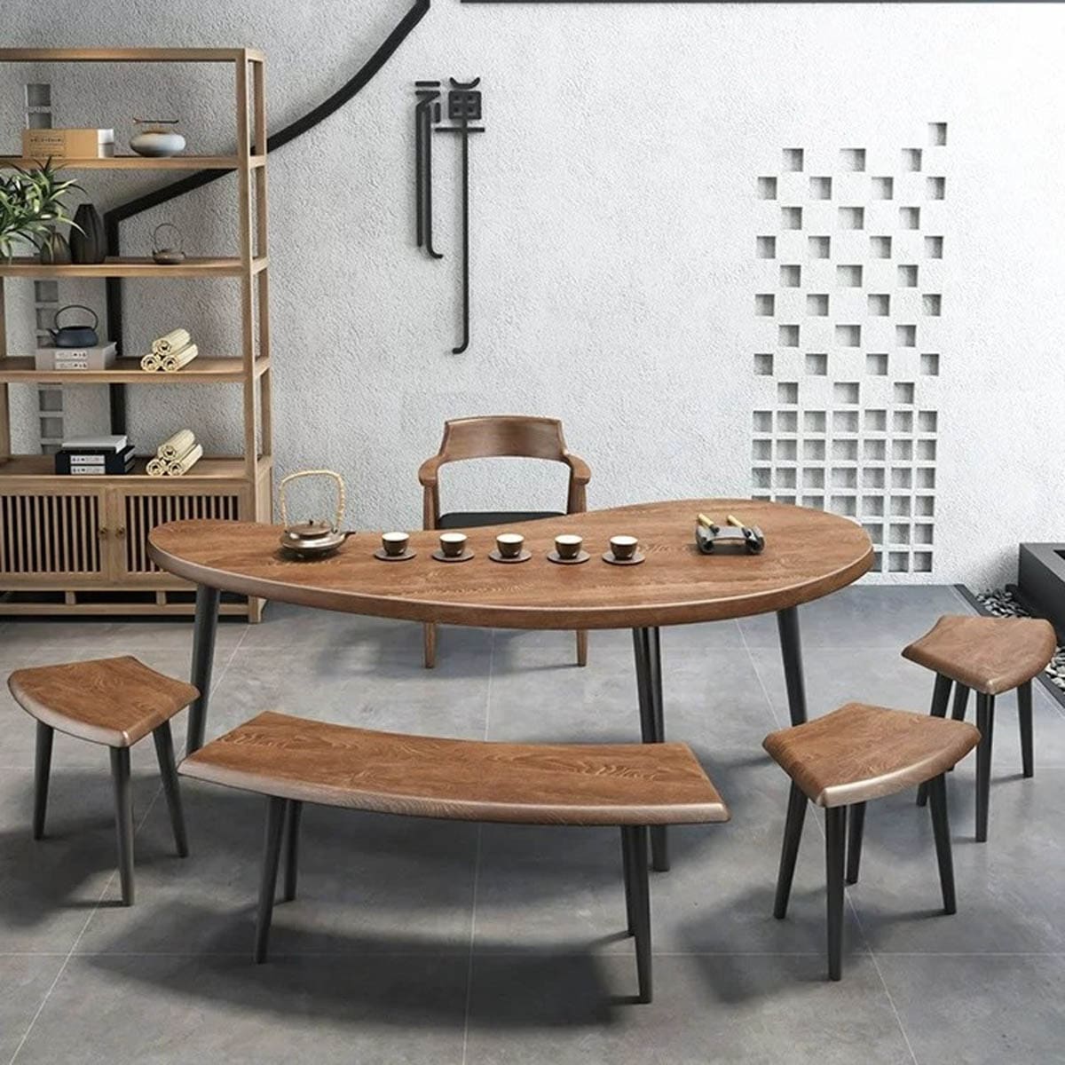 VeroMan カウンターテーブル 北欧風デザイン 天然木天板 アイアン脚