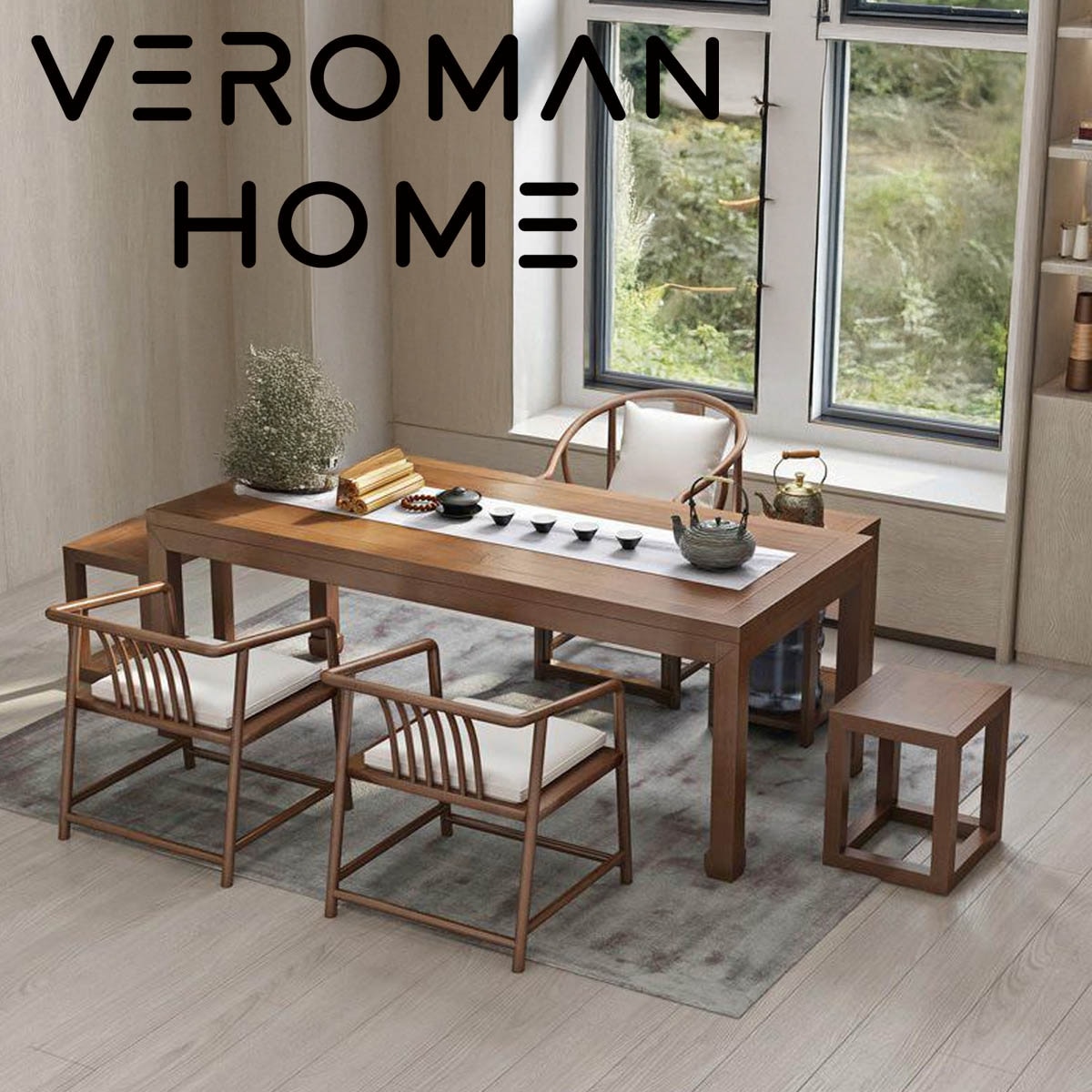 VeroMan テーブル 実木お茶テーブル 現代的でシンプルなデザイン 客室 