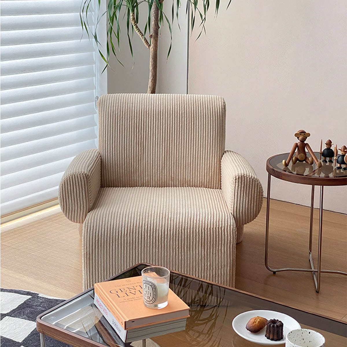 VeroMan ソファー コーデュロイ 一人用 一人掛け ソファ ゆったり 椅子