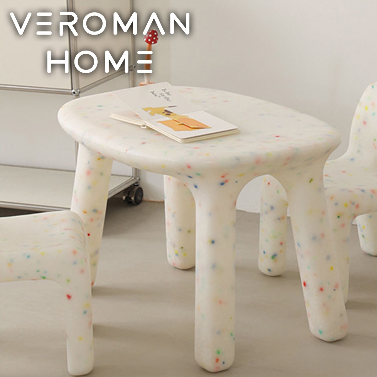 VeroMan キッズテーブル 星空デザイン 子供用デスク 軽量PE素材 丸角