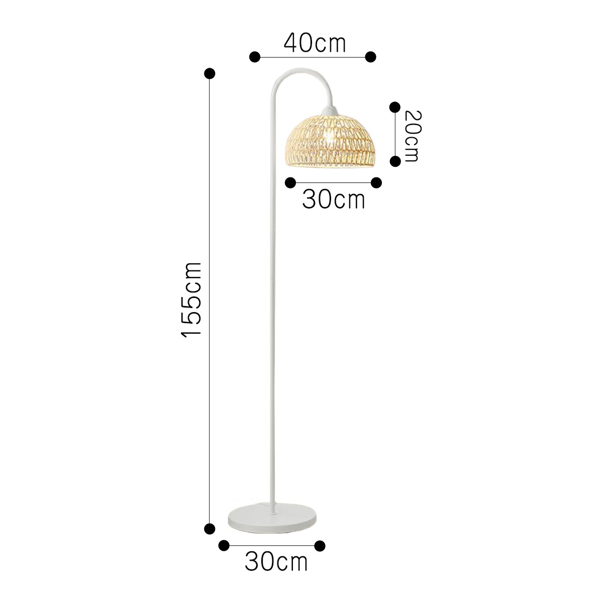 VeroMan ラタンフロアランプ スタンディングライト ソファ横・ベッド