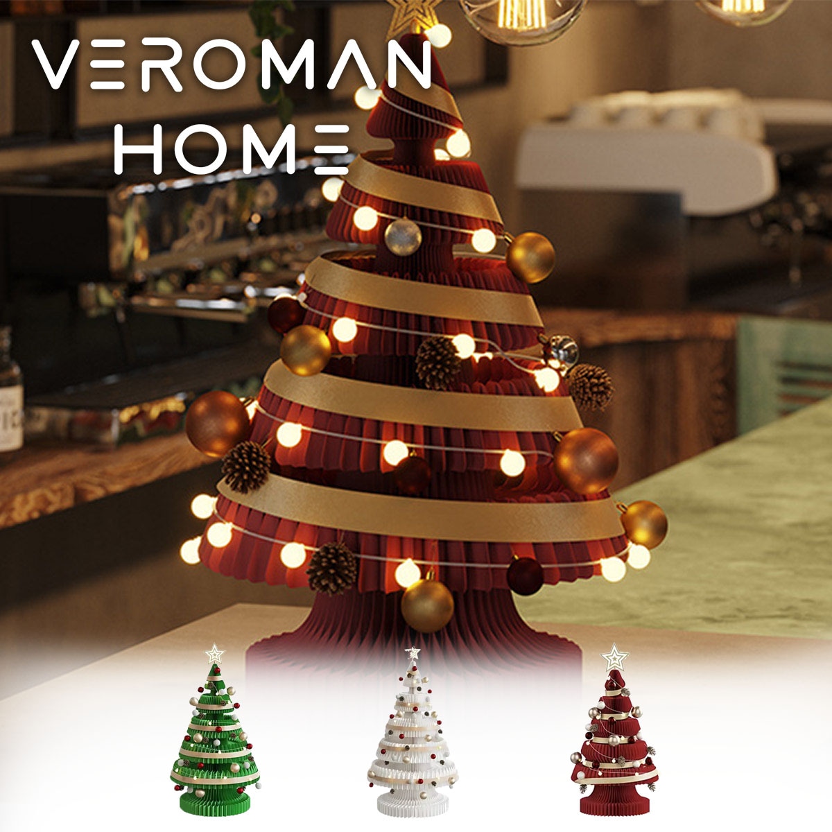 高さ53cm] VeroMan クリスマスツリー 折りたたみ紙製クリスマスツリー