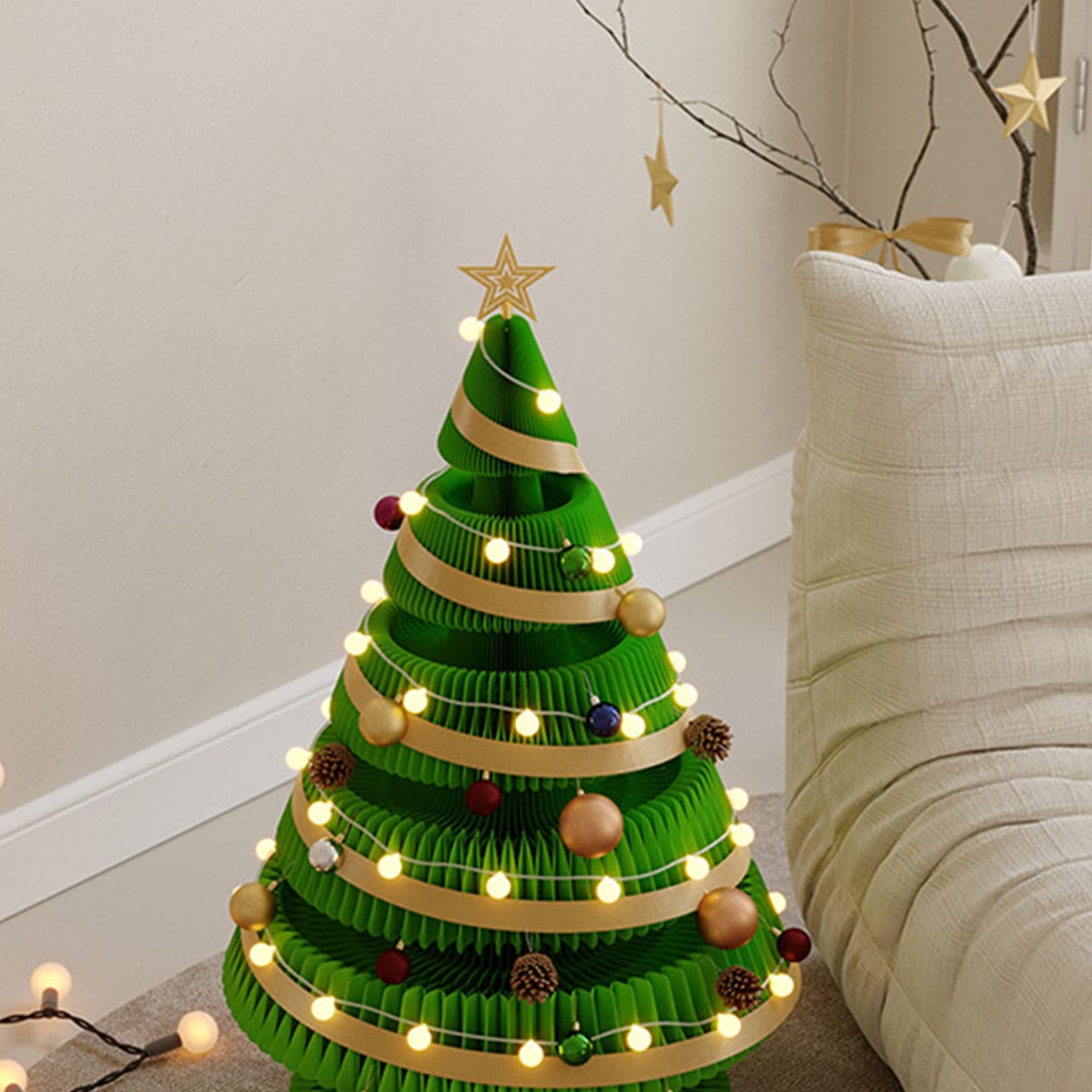 高さ53cm] VeroMan クリスマスツリー 折りたたみ紙製クリスマスツリー