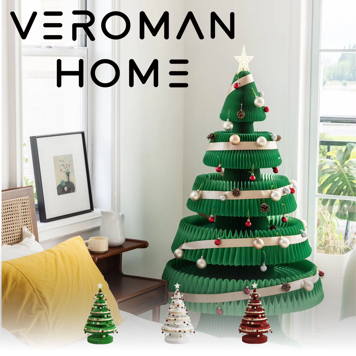 100cm] VeroMan クリスマスツリー 折りたたみ紙製クリスマスツリー 