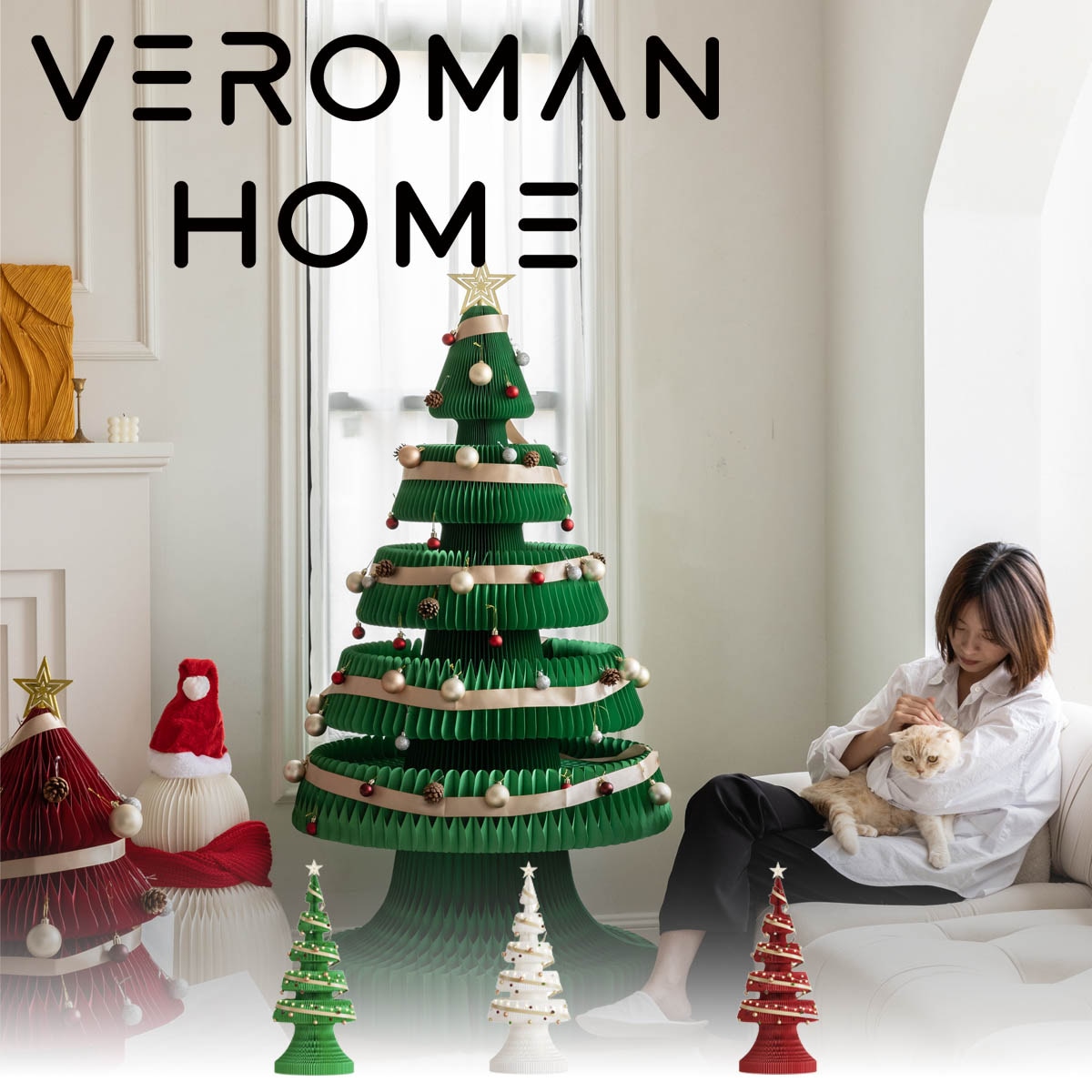200cm] VeroMan クリスマスツリー 折りたたみ紙製クリスマスツリー