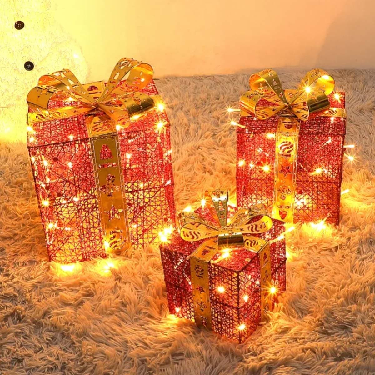 VeroMan クリスマス ギフトボックス 3点セット 発光 デコレーション