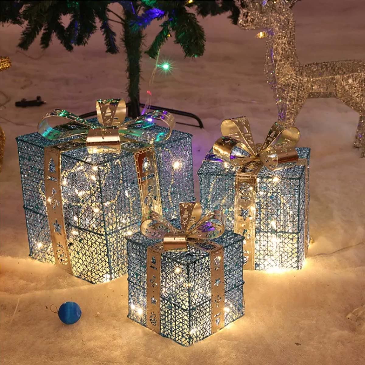 VeroMan クリスマス ギフトボックス 3点セット 発光 デコレーション