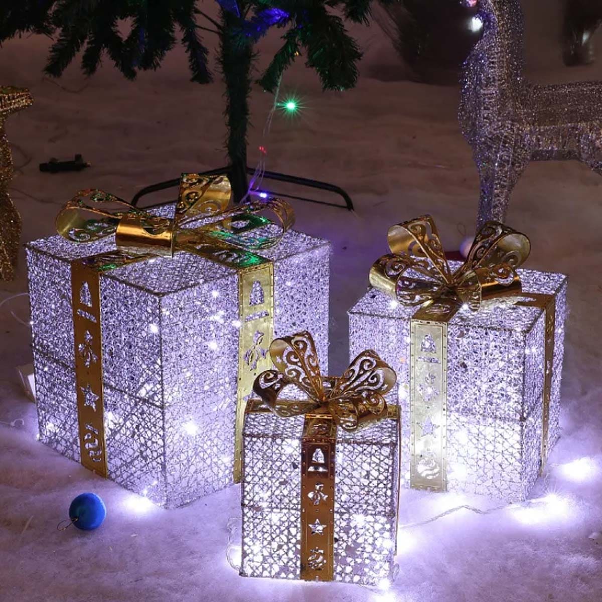 VeroMan クリスマス ギフトボックス 3点セット 発光 デコレーション 