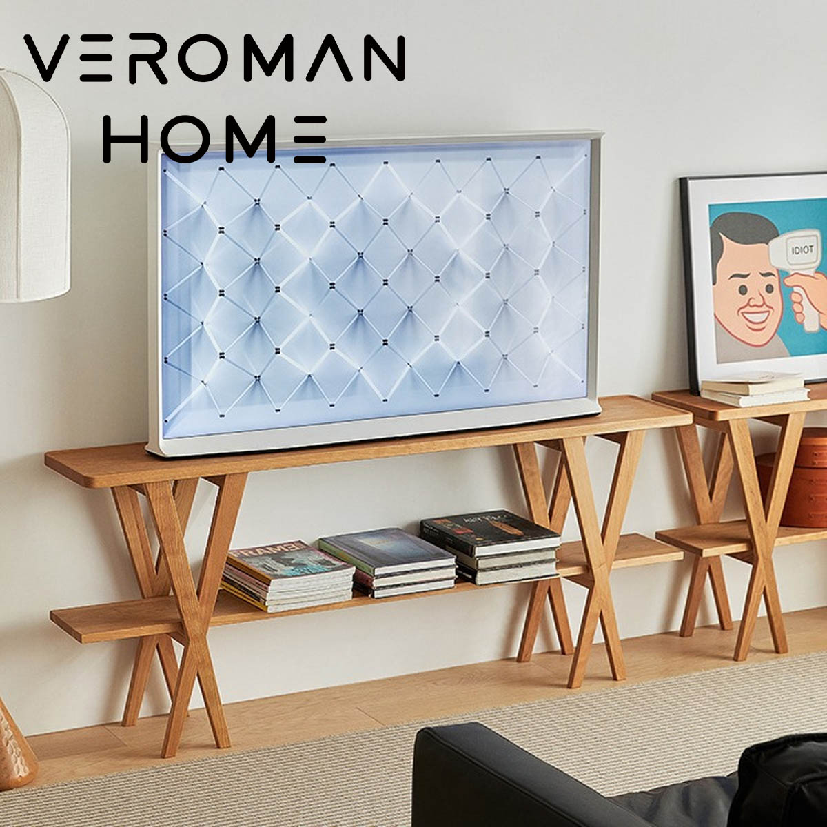 VeroMan コンソールテーブル サイドテーブル 収納棚 ディスプレイ