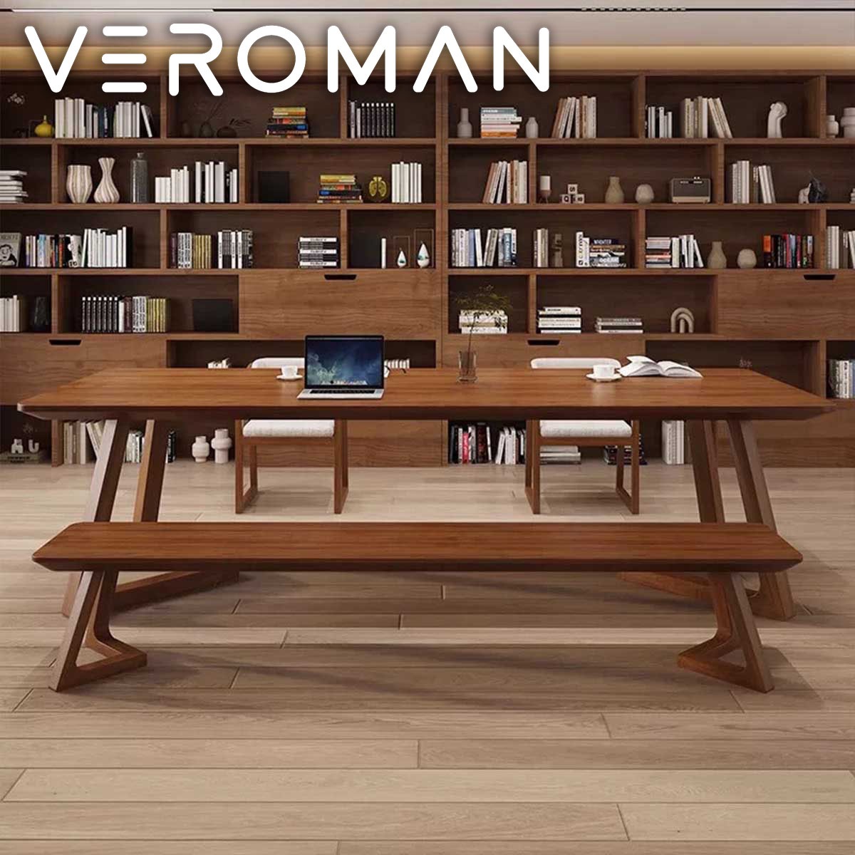 VeroMan 無垢材デスク 大型ダイニングテーブル ワークテーブル 書斎