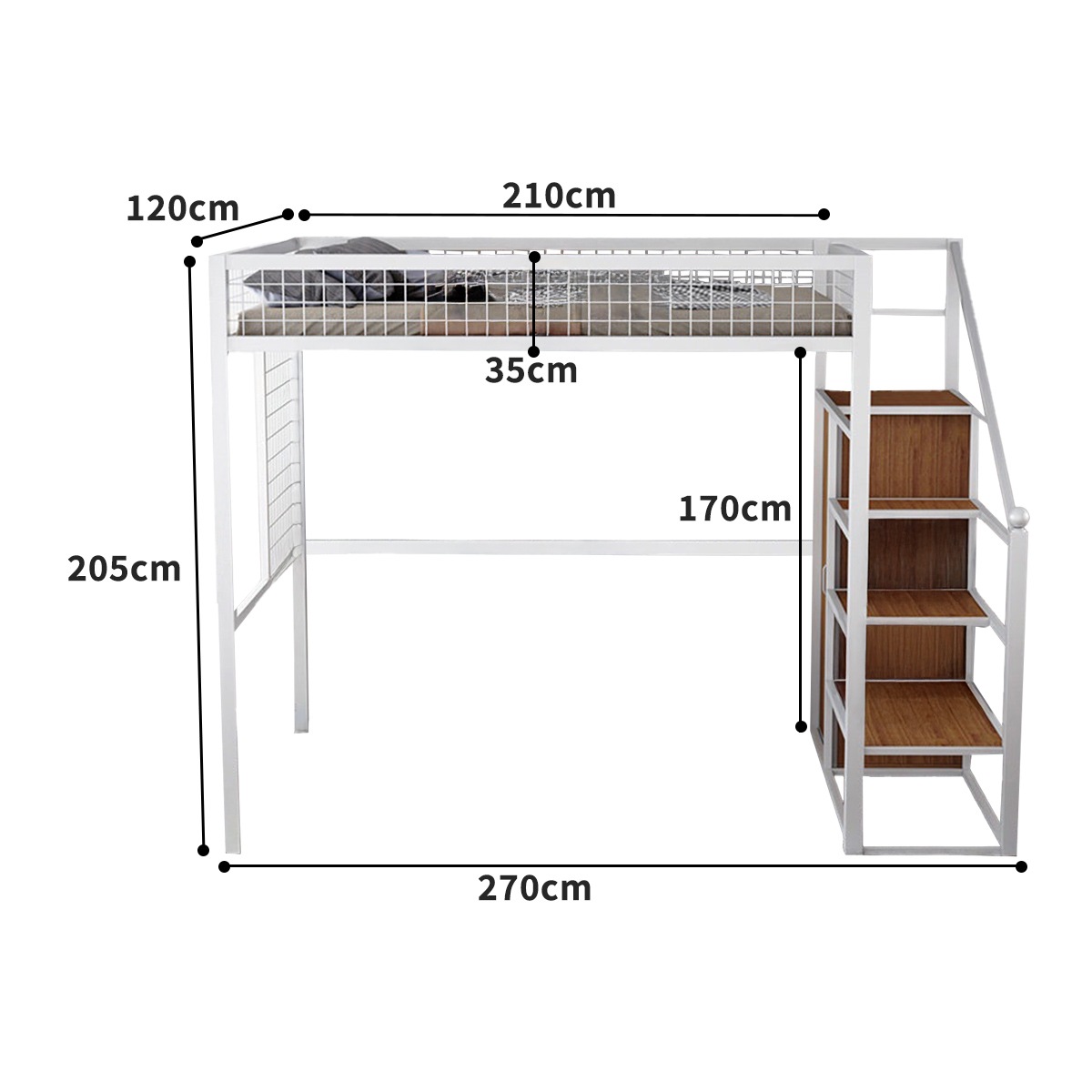 VeroMan 学生用 ロフトベッド 上段ベッド＋下段ワードローブ付き