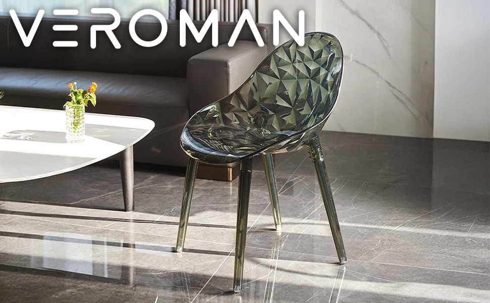 VeroMan クリスタルチェア ダイヤカットデザイン 透明アクリル調