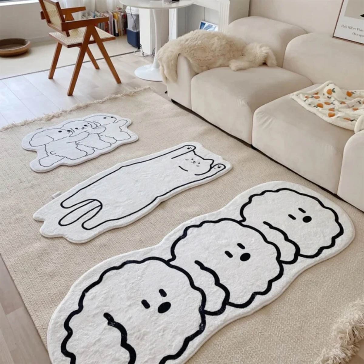 60x160cm] VeroMan フロアマット キャラクターデザイン 犬 猫 防水 防