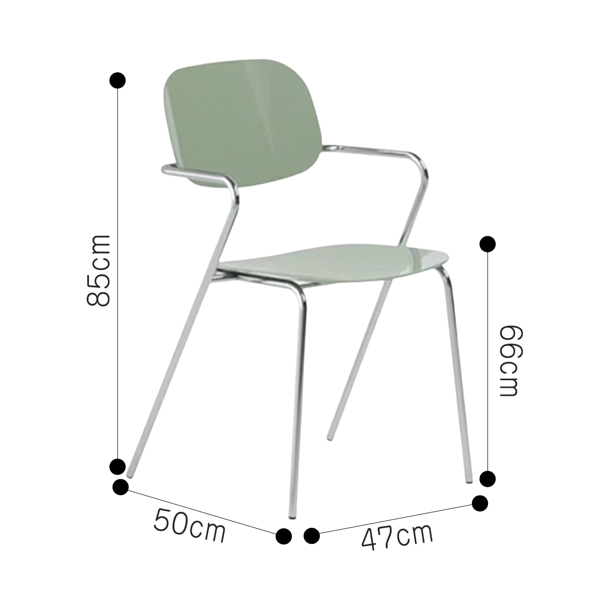 VeroMan 透明アクリルチェア 背もたれ＆肘掛け付き ダイニングチェア