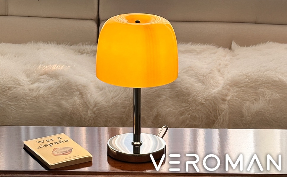 VeroMan テーブルランプ 卓上ライト シルバーベース ベットサイド