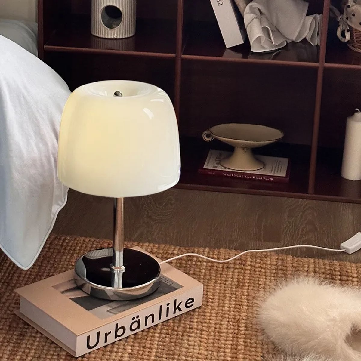VeroMan テーブルランプ 卓上ライト シルバーベース ベットサイド