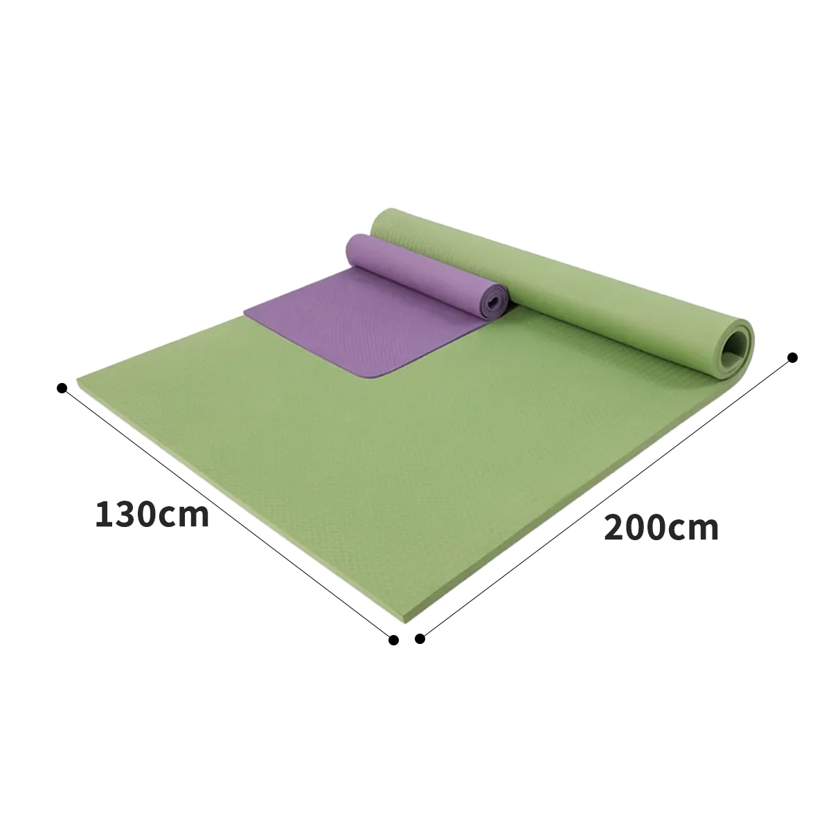 VeroMan 特大ヨガマット 200×130cm TPE 10mm厚 ワイドサイズ 防音 滑り 