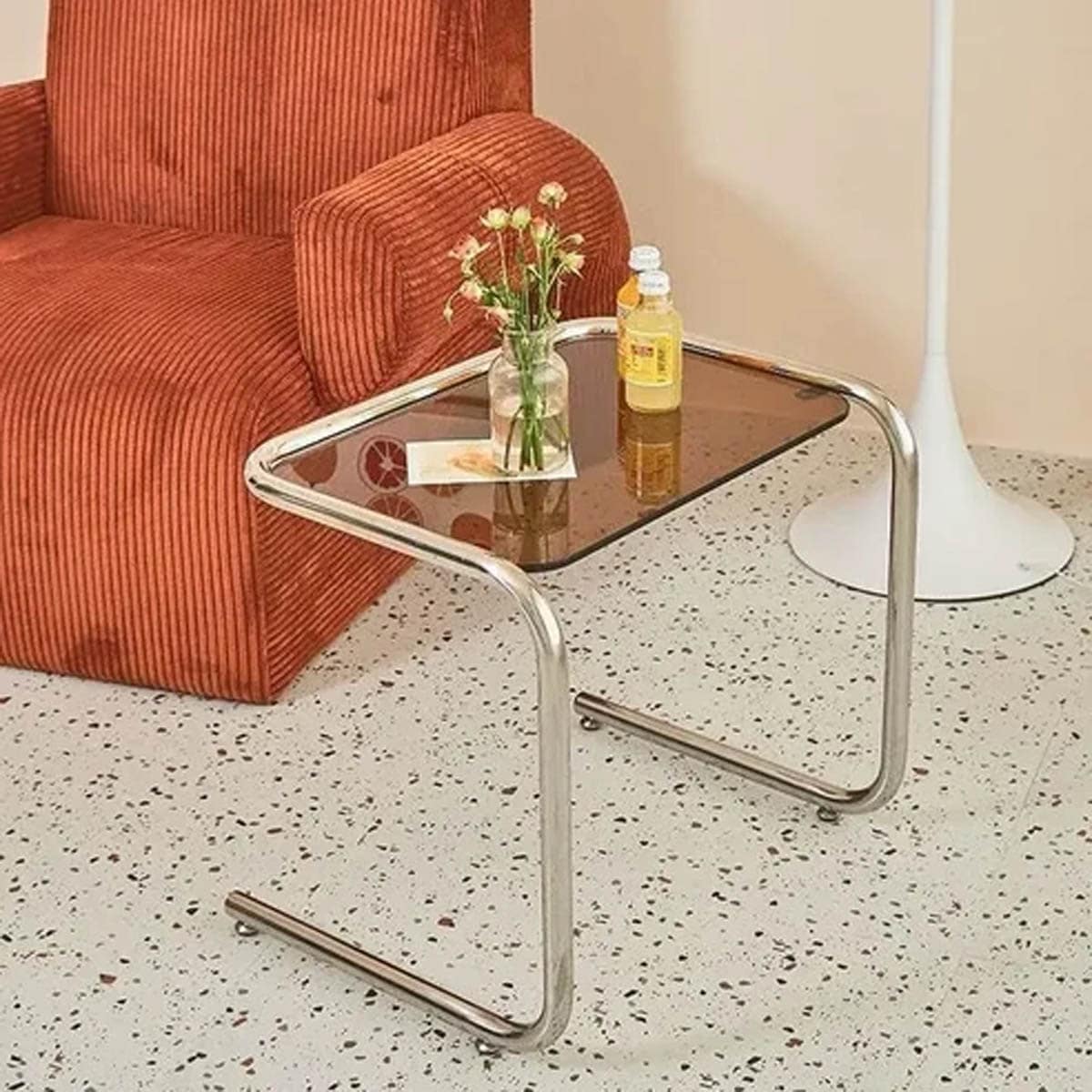 VeroMan クリア サイドテーブル クリア家具 コーヒーテーブル ガラス