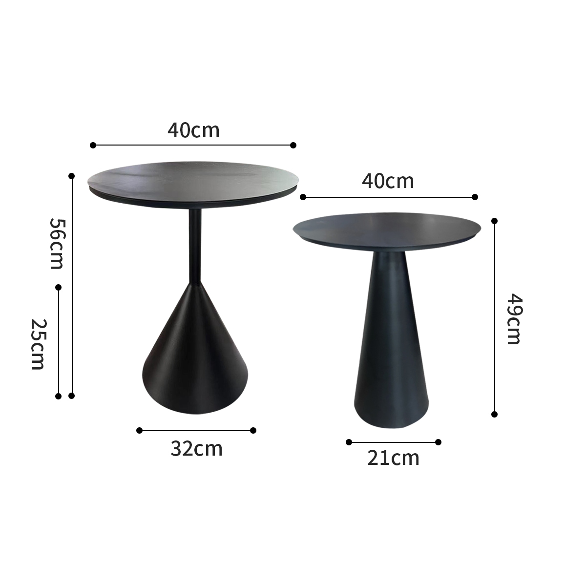 VeroMan 2組セット サイドテーブル カフェテーブル 机 ステンレス