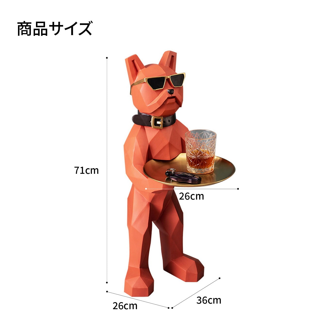 VeroMan ブルドッグ サイドテーブル ベッドサイドテーブル トレー