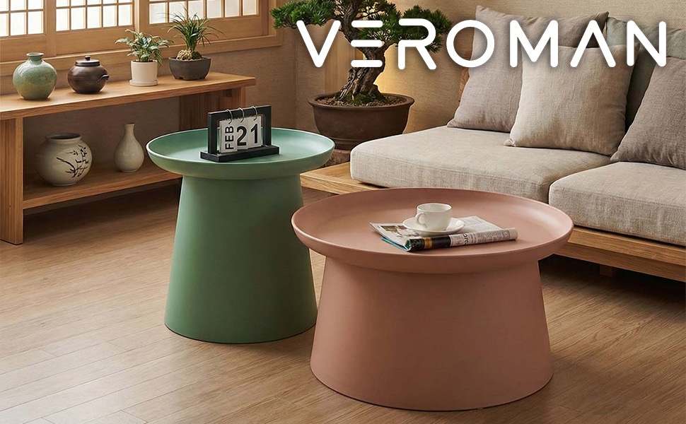 大] VeroMan モダン円形 サイドテーブル ポップ カフェライク