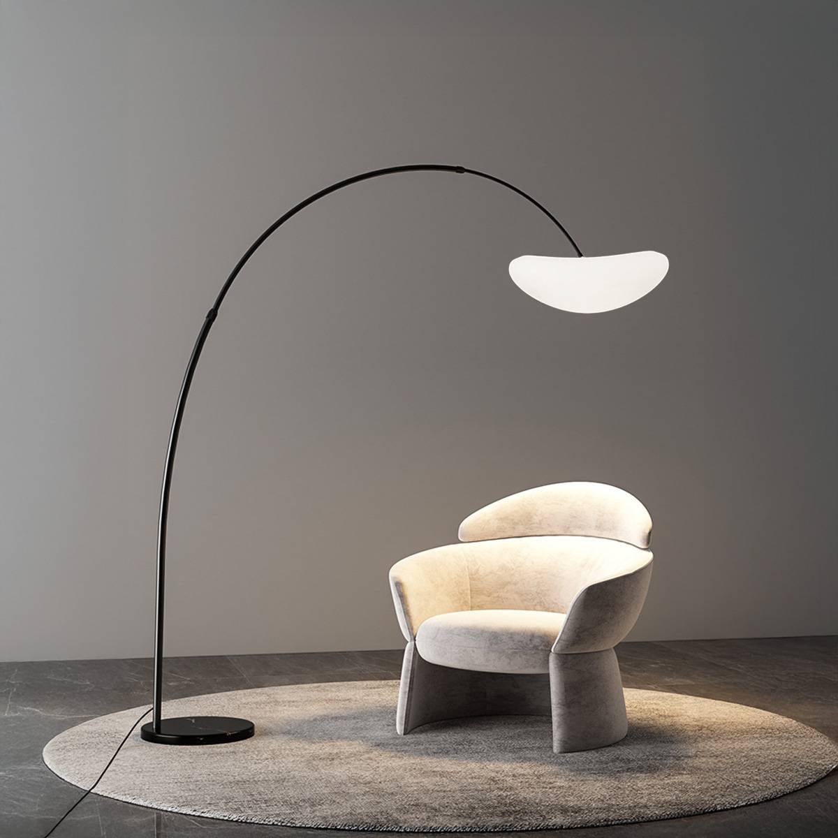 VeroMan ライト フロアライト 大理石ベース ビーンズ型 卵形 スタンド