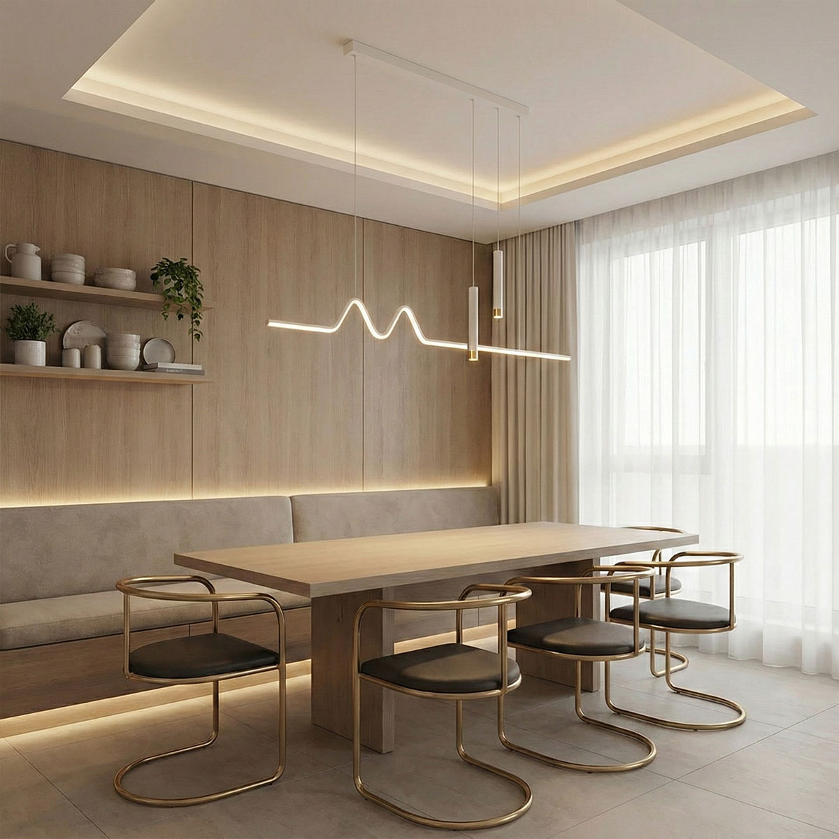 120cm] VeroMan ライト ペンダントライト 照明 間接照明 暖色ライト