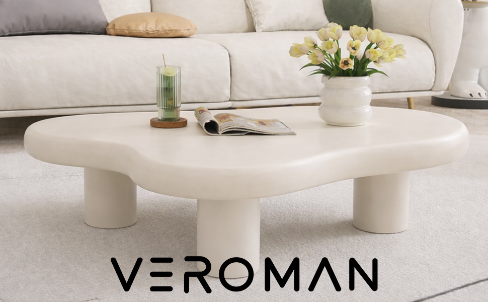 100cm] VeroMan うねうね 雲 コーヒーテーブル ウェーブ ローテーブル