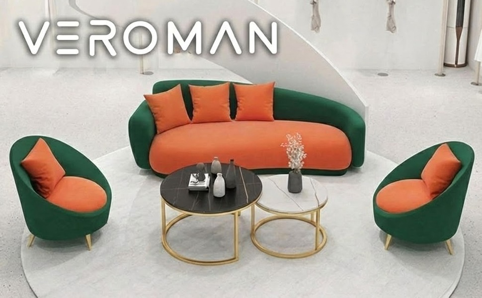 VeroMan 三人掛けソファ ソファ チェア 2色 反対色 カラフル カフェ