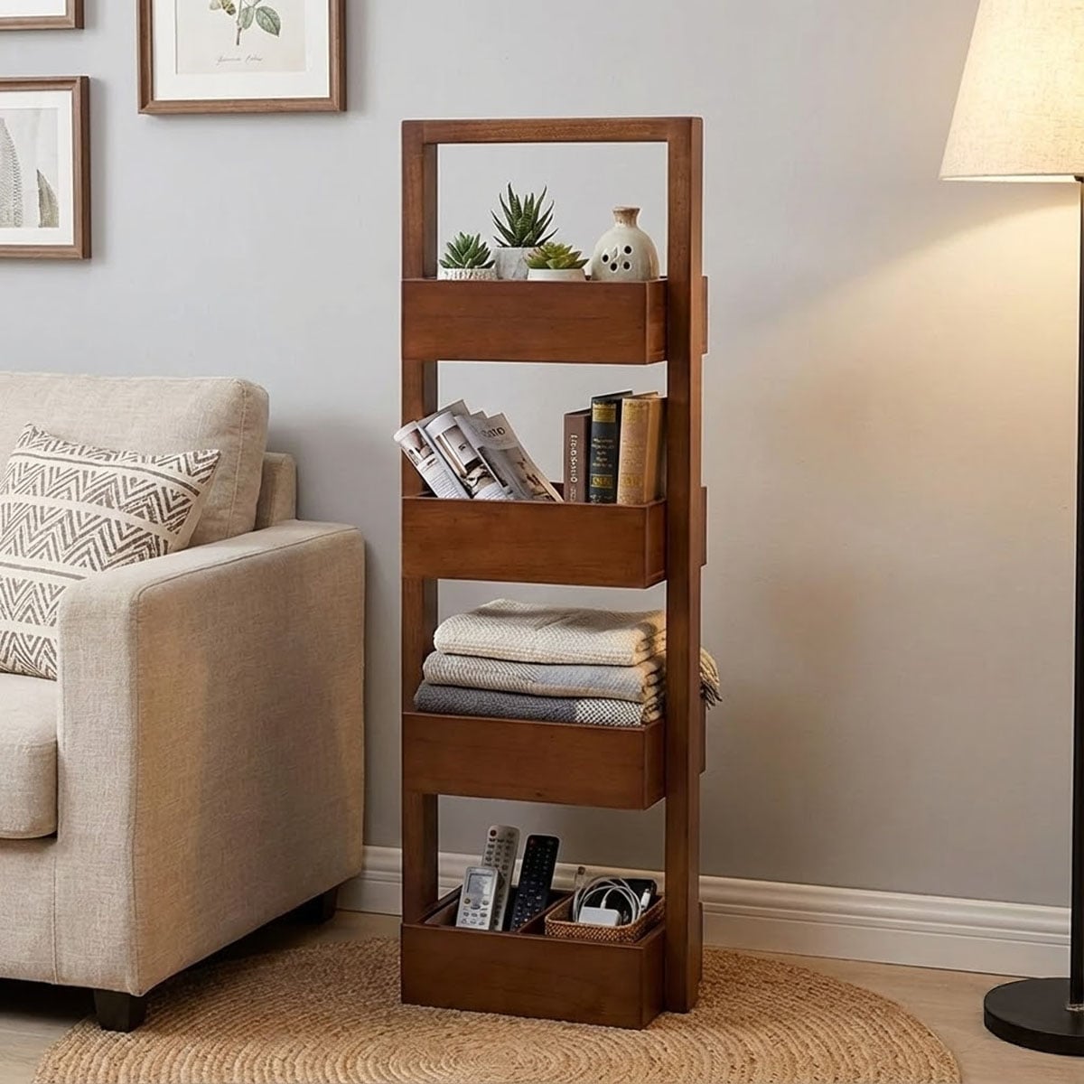 VeroMan 木製 収納ラック 4段 収納棚 多層卓上ラック おしゃれ 雑貨