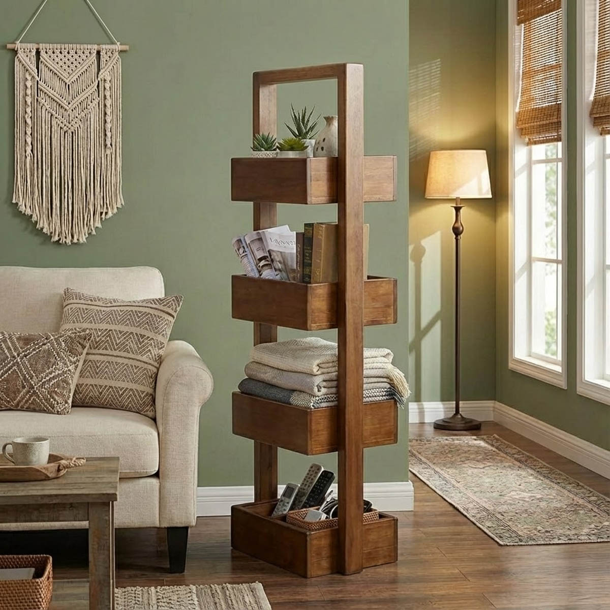 VeroMan 木製 収納ラック 4段 収納棚 多層卓上ラック おしゃれ 雑貨