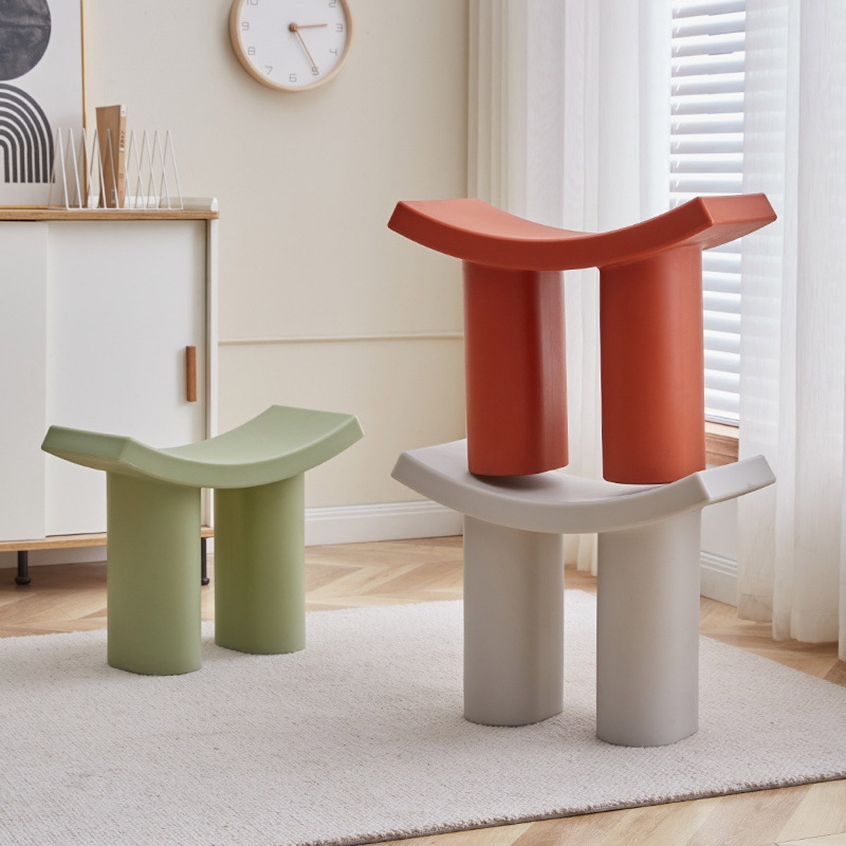 VeroMan 子ども用スツール 玄関用・室内用 かわいいプラスチック製